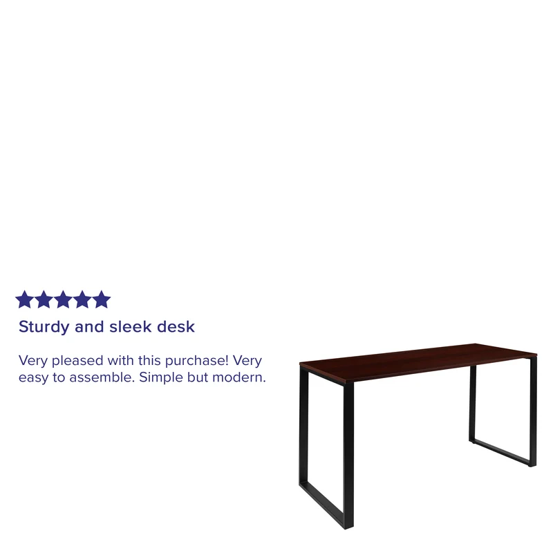 Modern Commercial Grade Desk Industrial Style Computer Desk Sturdy Home Office Desk - 55" Length