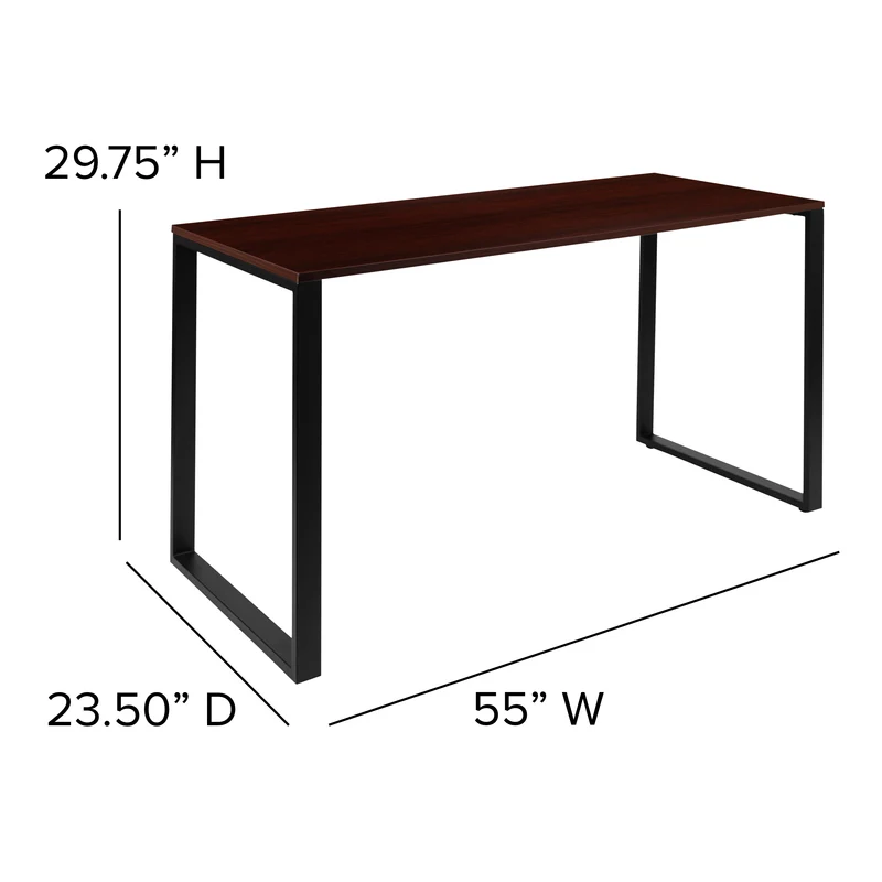 Modern Commercial Grade Desk Industrial Style Computer Desk Sturdy Home Office Desk - 55" Length