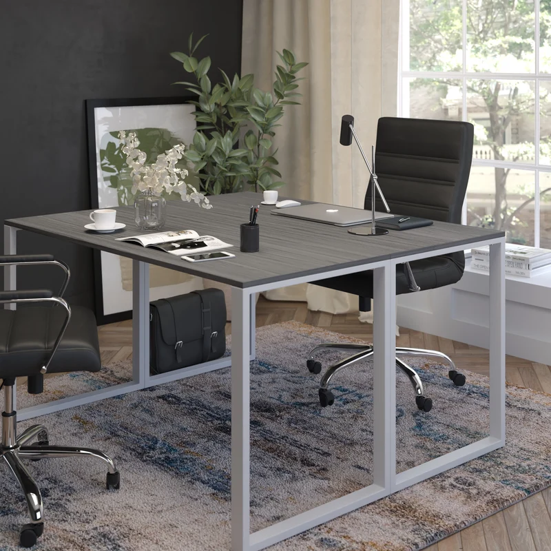 Modern Commercial Grade Desk Industrial Style Computer Desk Sturdy Home Office Desk - 55" Length