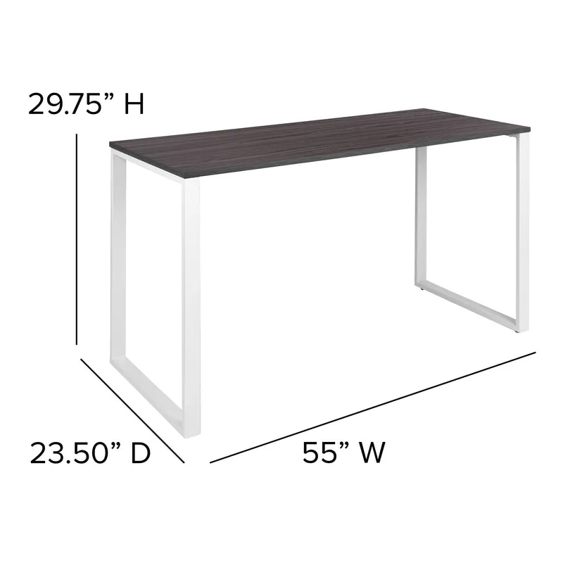 Modern Commercial Grade Desk Industrial Style Computer Desk Sturdy Home Office Desk - 55" Length