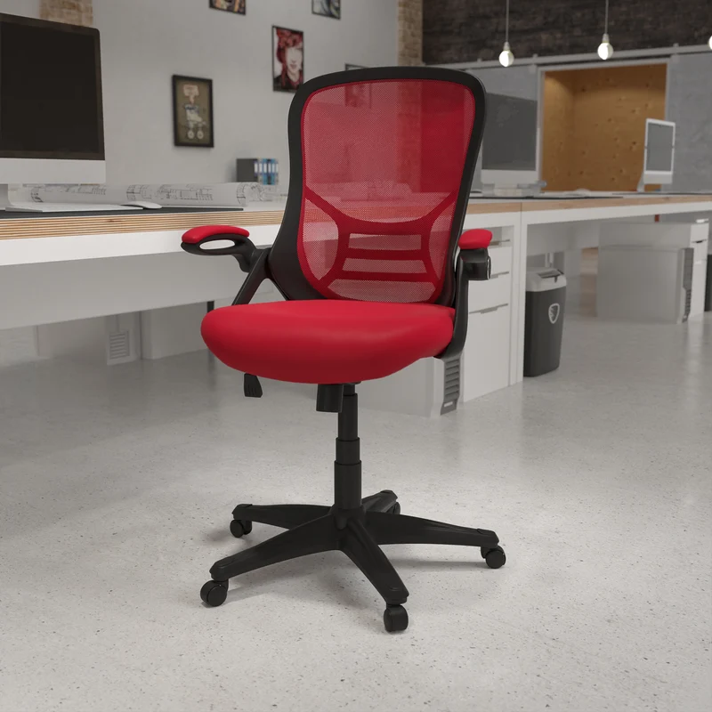 High Back Mesh Ergonomic Office Chair with Flip-up Arms