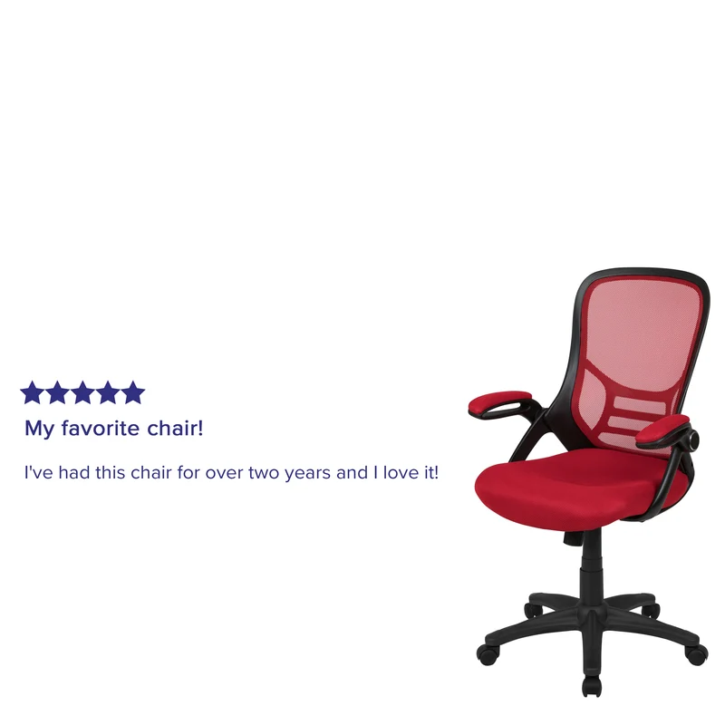 High Back Mesh Ergonomic Office Chair with Flip-up Arms