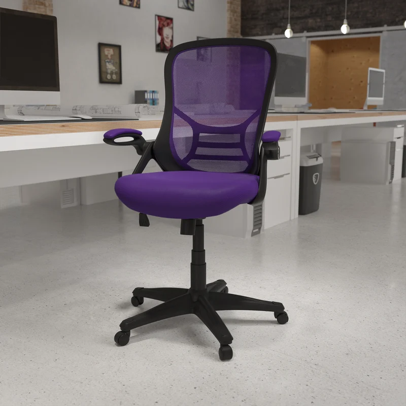High Back Mesh Ergonomic Office Chair with Flip-up Arms