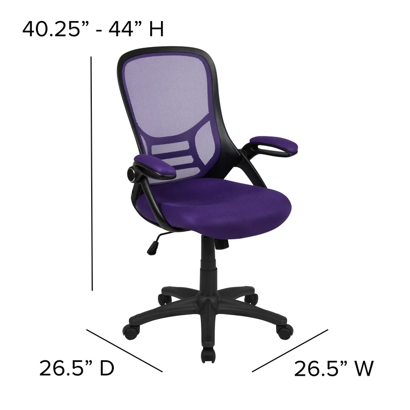 High Back Mesh Ergonomic Office Chair with Flip-up Arms