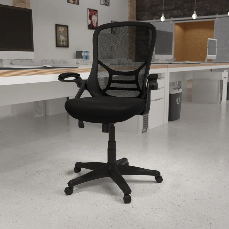 High Back Mesh Ergonomic Office Chair with Flip-up Arms