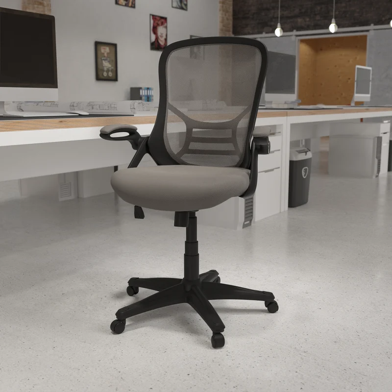 High Back Mesh Ergonomic Office Chair with Flip-up Arms