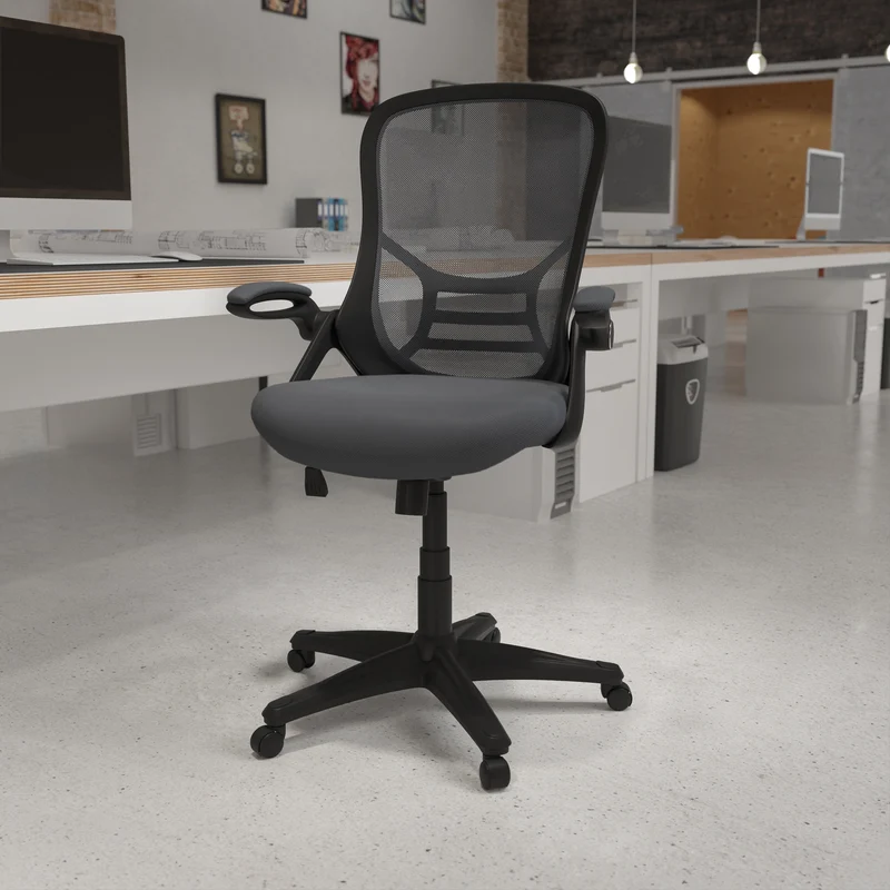 High Back Mesh Ergonomic Office Chair with Flip-up Arms