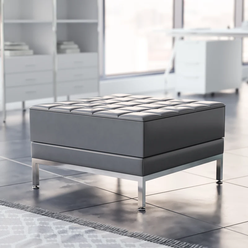 LeatherSoftSoft Quilted Tufted Living Room/Reception Ottoman