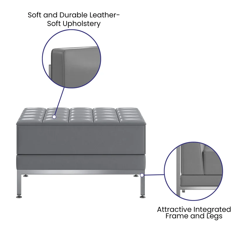 LeatherSoftSoft Quilted Tufted Living Room/Reception Ottoman