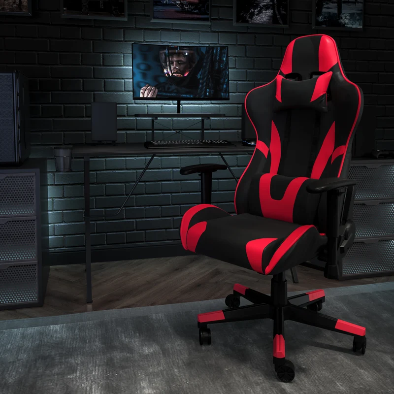 BlackArc Gaming Desk & Chair Set - Cup Holder, Headphone Hook, and Monitor Stand
