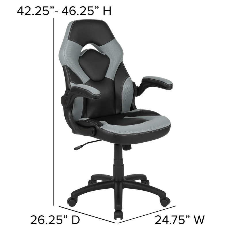 BlackArc Gaming Desk and Racing Chair Set with Headphone Hook, and Monitor Stand