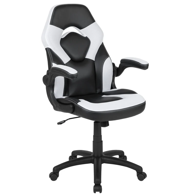 BlackArc Gaming Desk and Racing Chair Set with Headphone Hook, and Monitor Stand