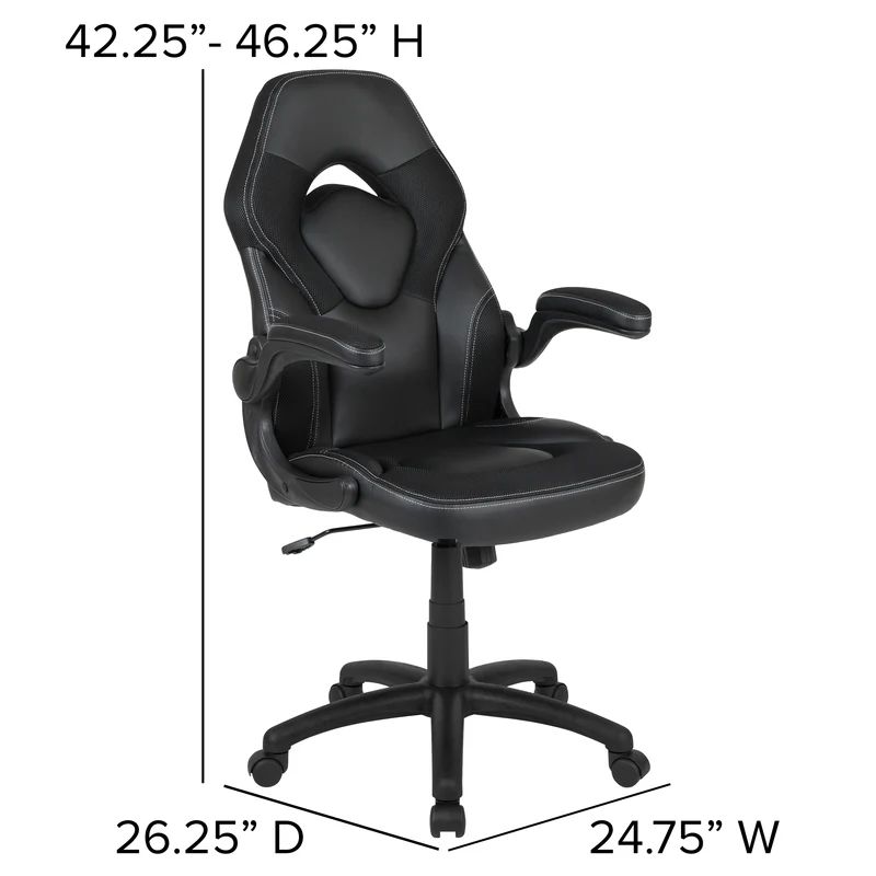 BlackArc Gaming Desk and Racing Chair Set with Headphone Hook, and Monitor Stand