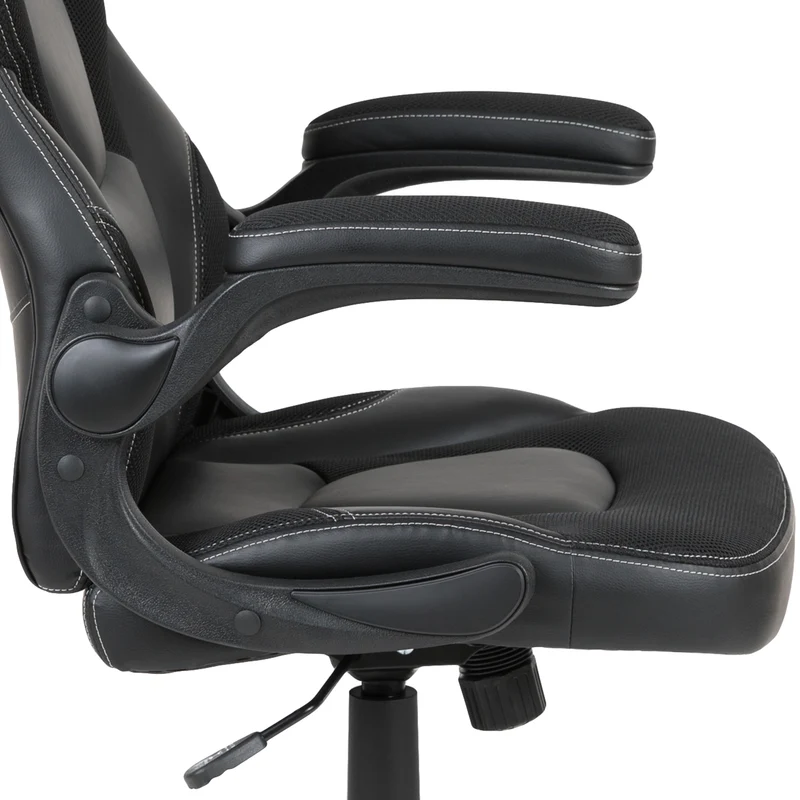 BlackArc Gaming Desk and Racing Chair Set with Headphone Hook, and Monitor Stand