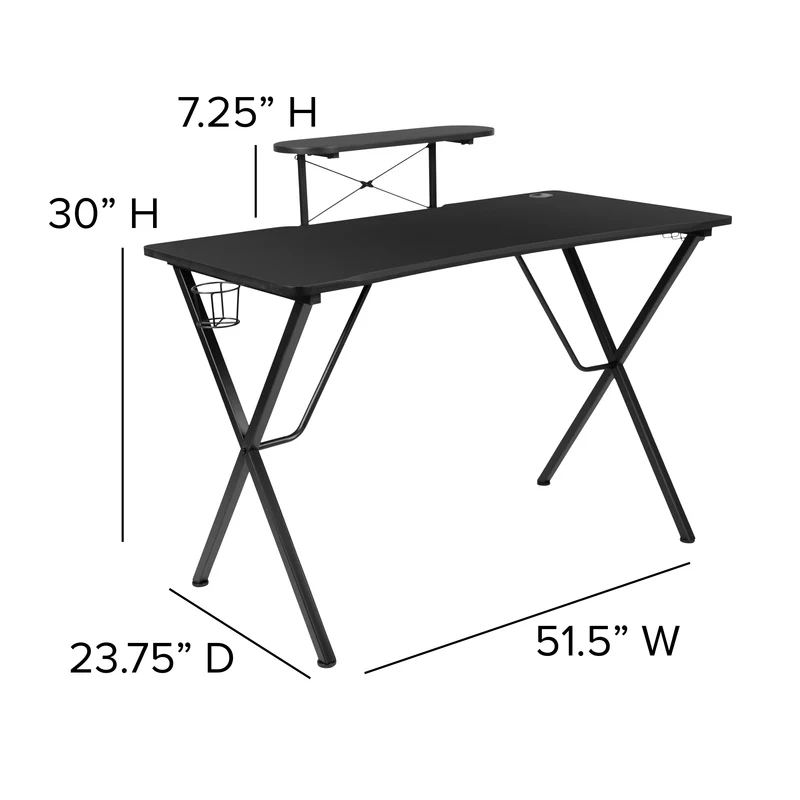 BlackArc Gaming Bundle-Cup/Headphone Desk & Reclining Footrest Chair