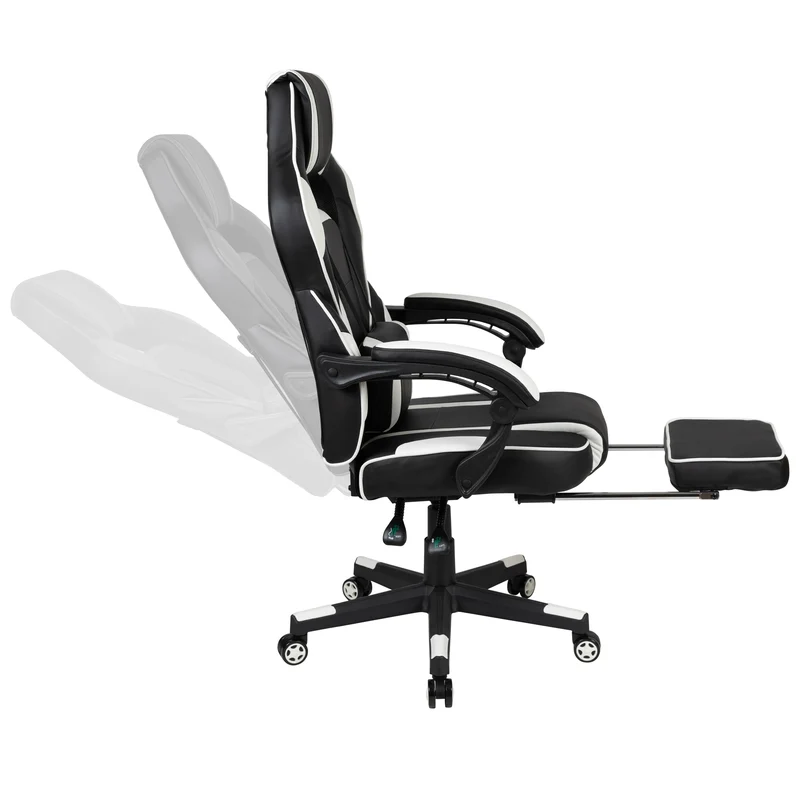 BlackArc Gaming Bundle-Cup/Headphone Desk & Reclining Footrest Chair