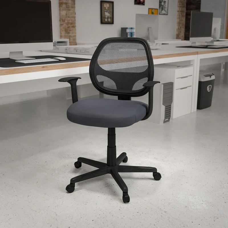Mid-Back Mesh Swivel Ergonomic Task Office Chair - Arms, BIFMA Certified