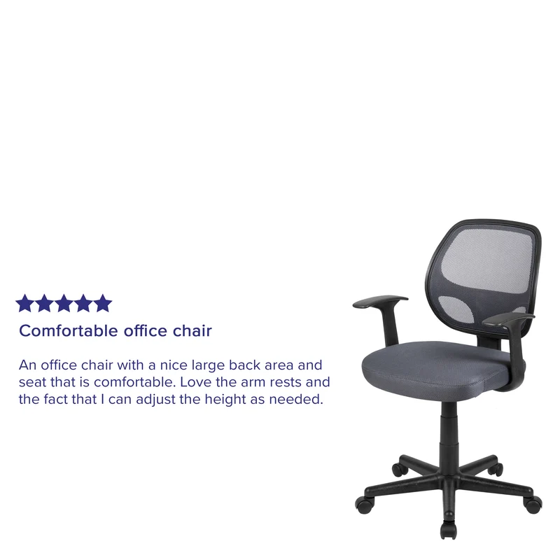 Mid-Back Mesh Swivel Ergonomic Task Office Chair - Arms, BIFMA Certified