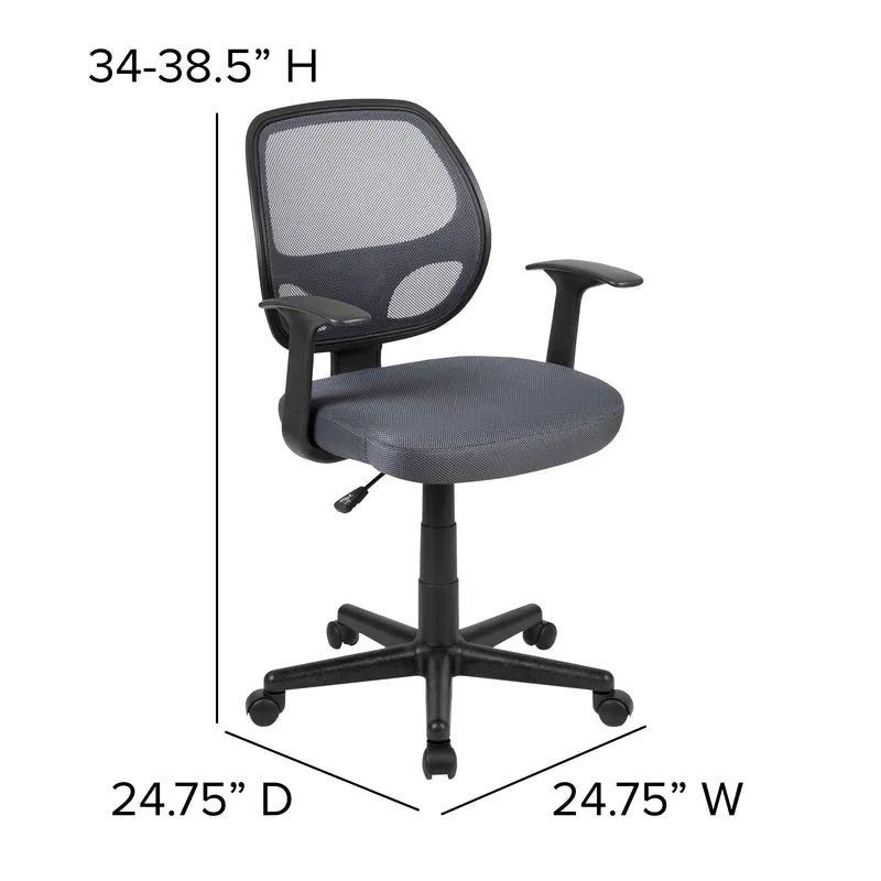Mid-Back Mesh Swivel Ergonomic Task Office Chair - Arms, BIFMA Certified