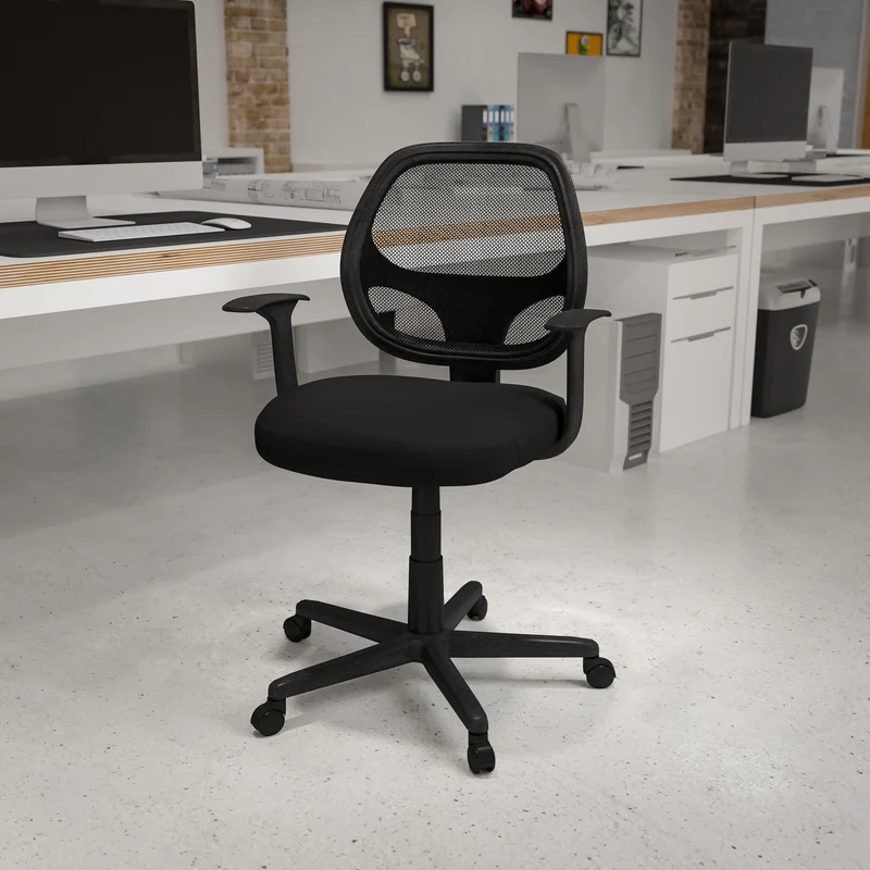Mid-Back Mesh Swivel Ergonomic Task Office Chair - Arms, BIFMA Certified