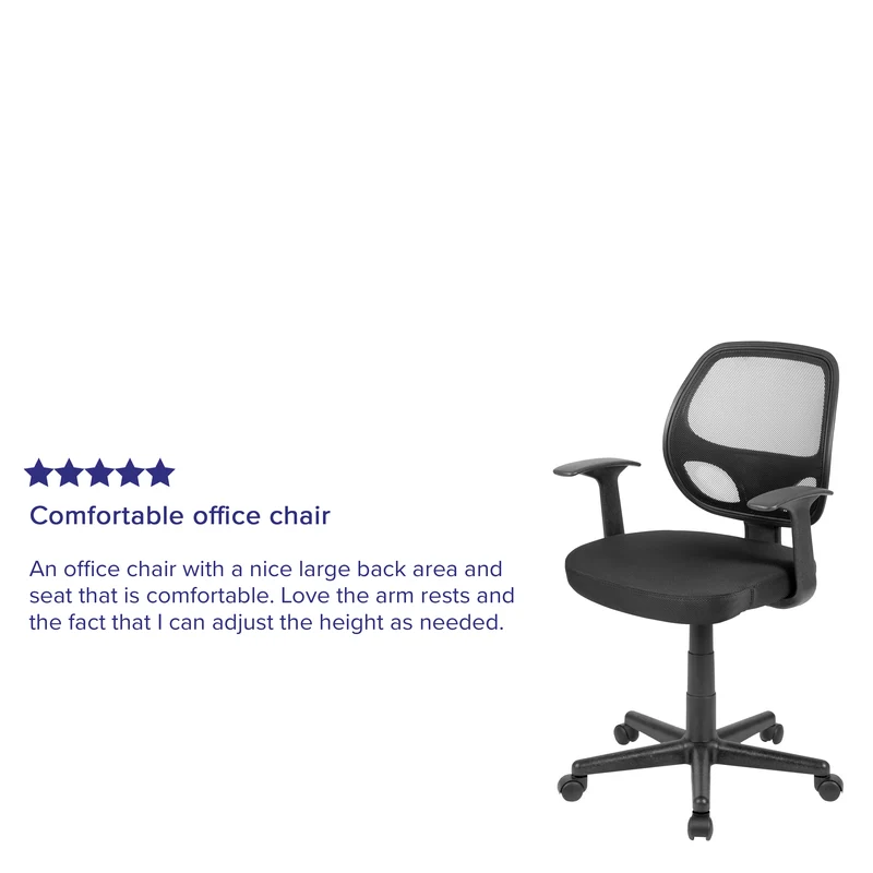 Mid-Back Mesh Swivel Ergonomic Task Office Chair - Arms, BIFMA Certified