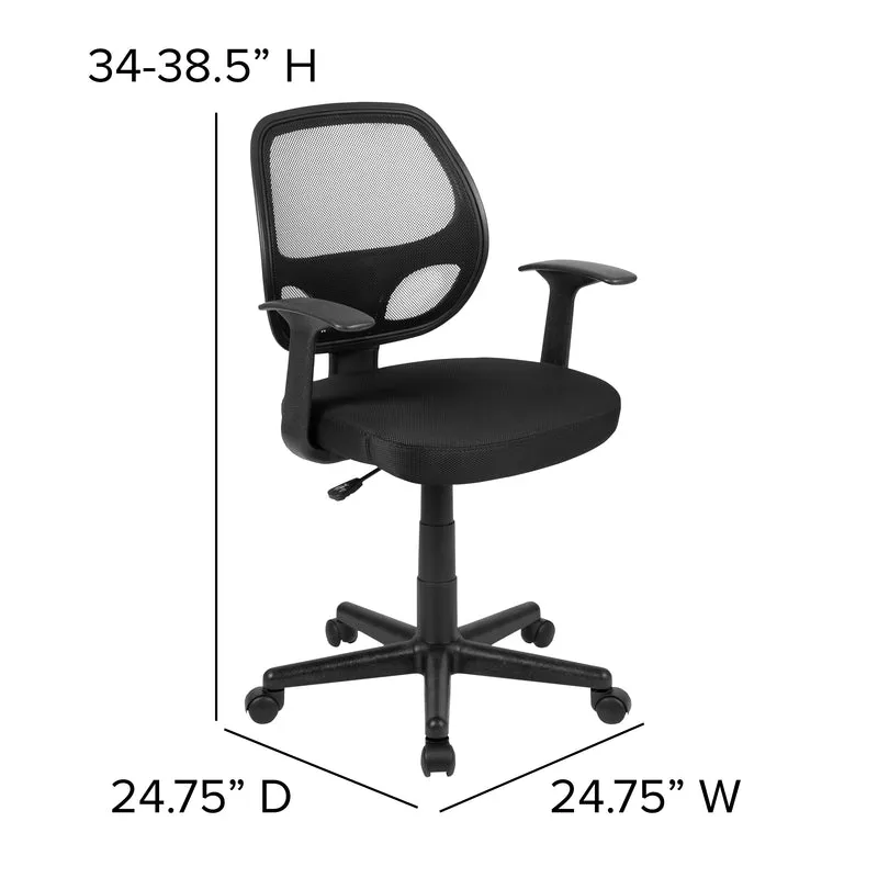 Mid-Back Mesh Swivel Ergonomic Task Office Chair - Arms, BIFMA Certified