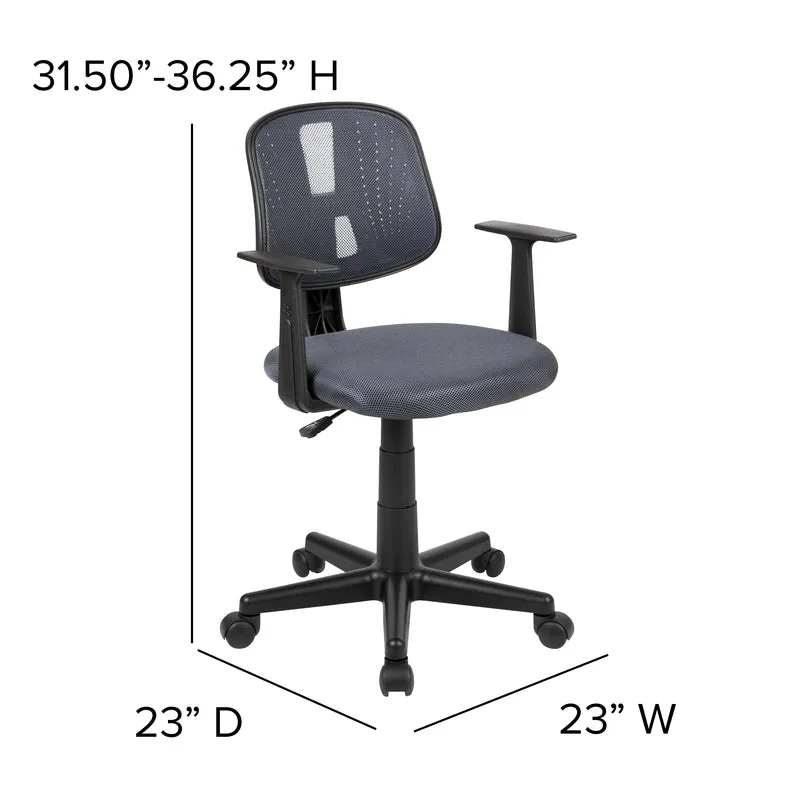 Pivot Back Mesh Swivel Task Office Chair with Arms, BIFMA Certified