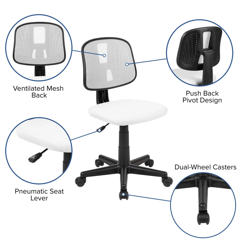 Mid-Back Mesh Swivel Task Office Chair with Pivot Back, BIFMA Certified