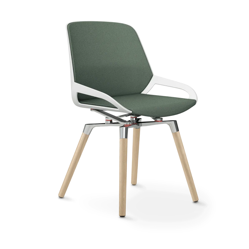 Aeris Numo Comfort Holzbeine Eiche Sitzbezug blassgrün meliert