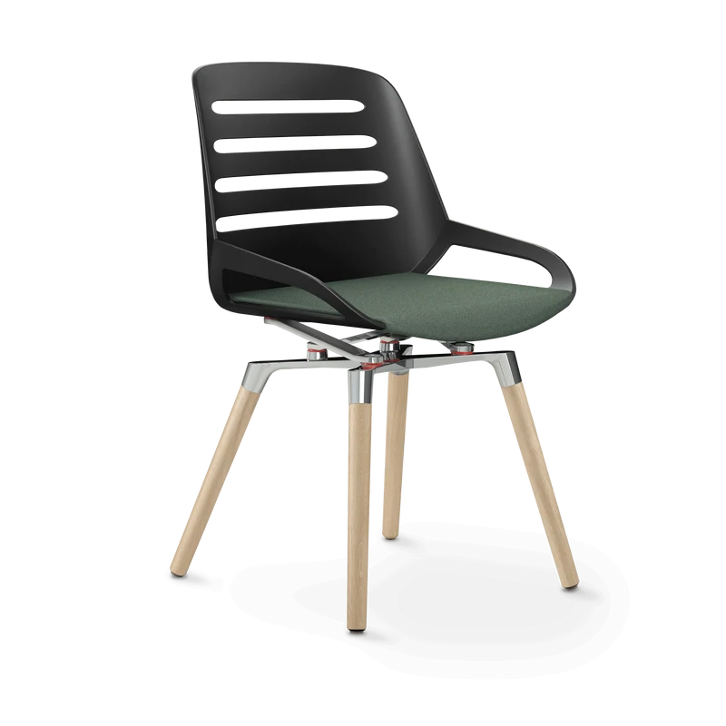 Aeris Numo Comfort Holzbeine Eiche Sitzbezug blassgrün meliert