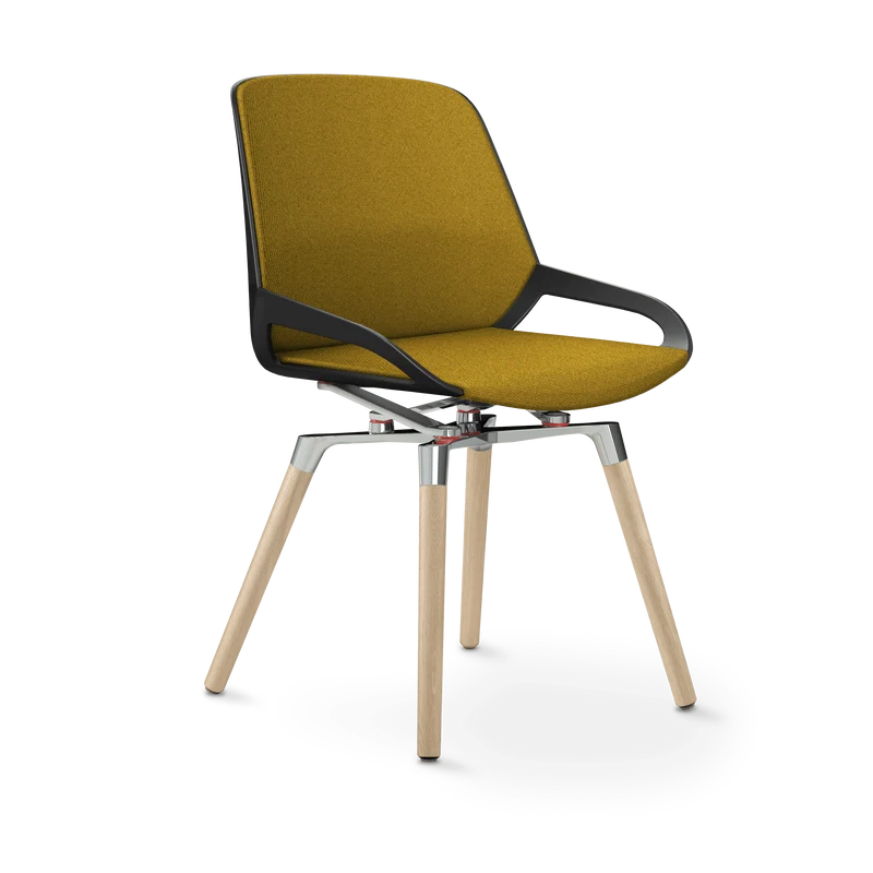 Aeris Numo Comfort Holzbeine Eiche Sitzbezug gelb meliert