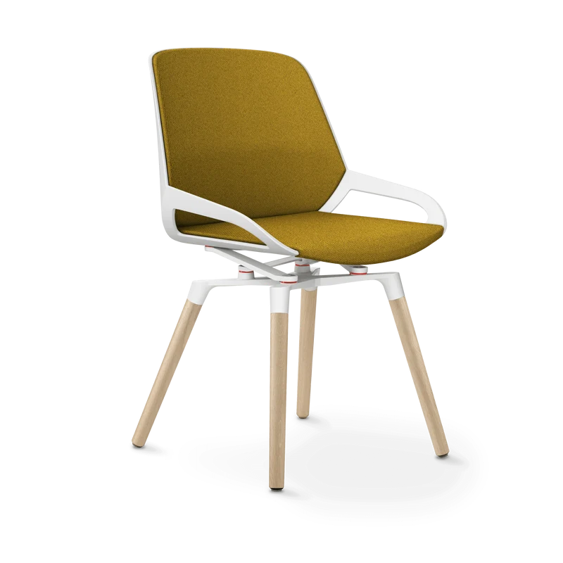 Aeris Numo Comfort Holzbeine Eiche Sitzbezug gelb meliert