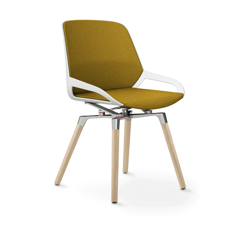 Aeris Numo Comfort Holzbeine Eiche Sitzbezug gelb meliert