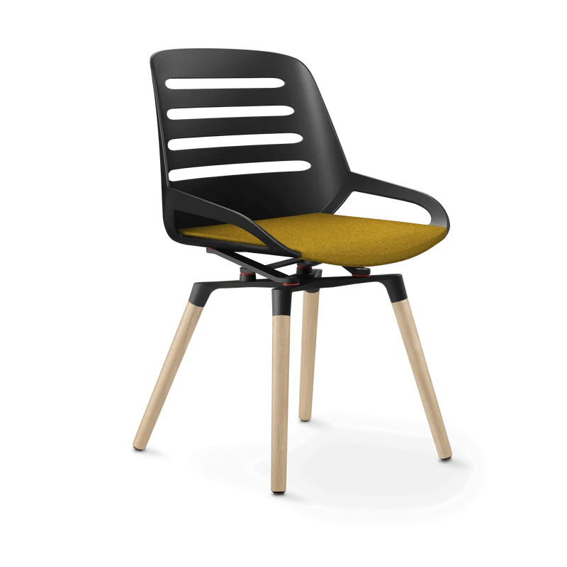 Aeris Numo Comfort Holzbeine Eiche Sitzbezug gelb meliert