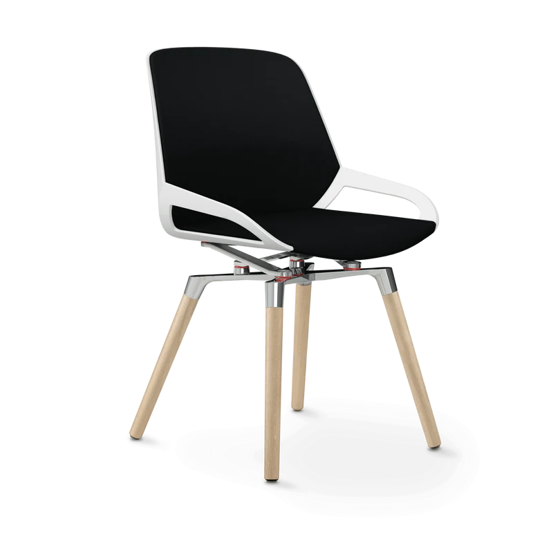 Aeris Numo Comfort Holzbeine Eiche Sitzbezug schwarz