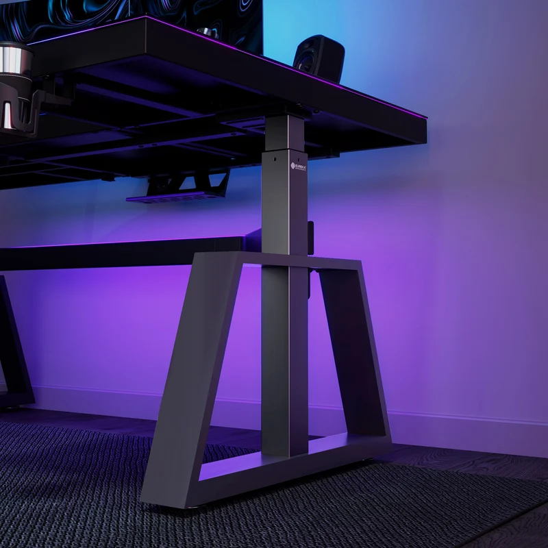 GTG-L60 Pro, L shaped Glass Gaming Standing Desk (60"x23")