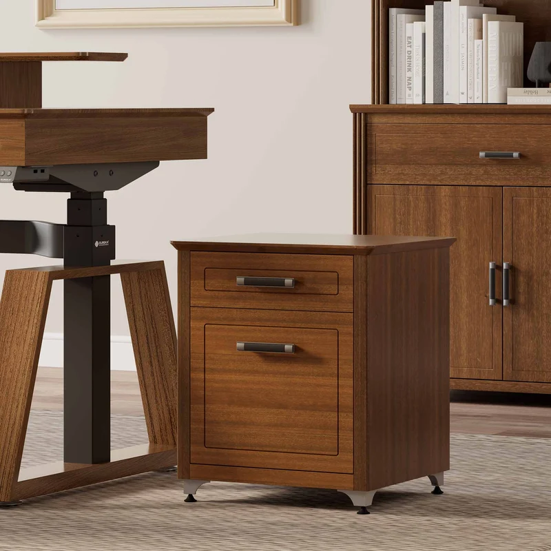 19" File Storage Cabinet, Dark Walnut