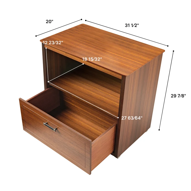 29'' Display File Storage Cabinet, Dark Walnut