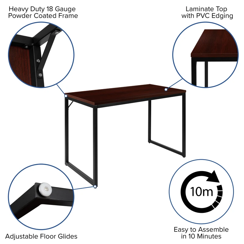 Industrial Modern Desk-47"L Commercial Grade Home Office Desk