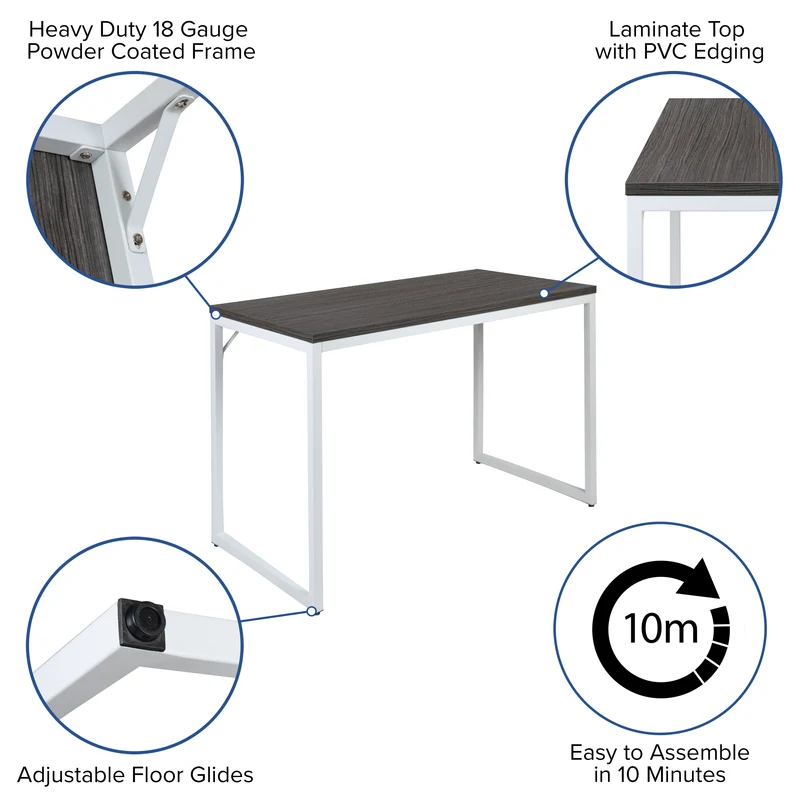 Industrial Modern Desk-47"L Commercial Grade Home Office Desk