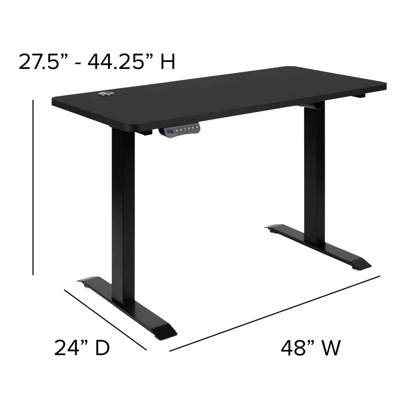 Electric Height Adjustable Standing Desk - 48" Wide x 24" Deep