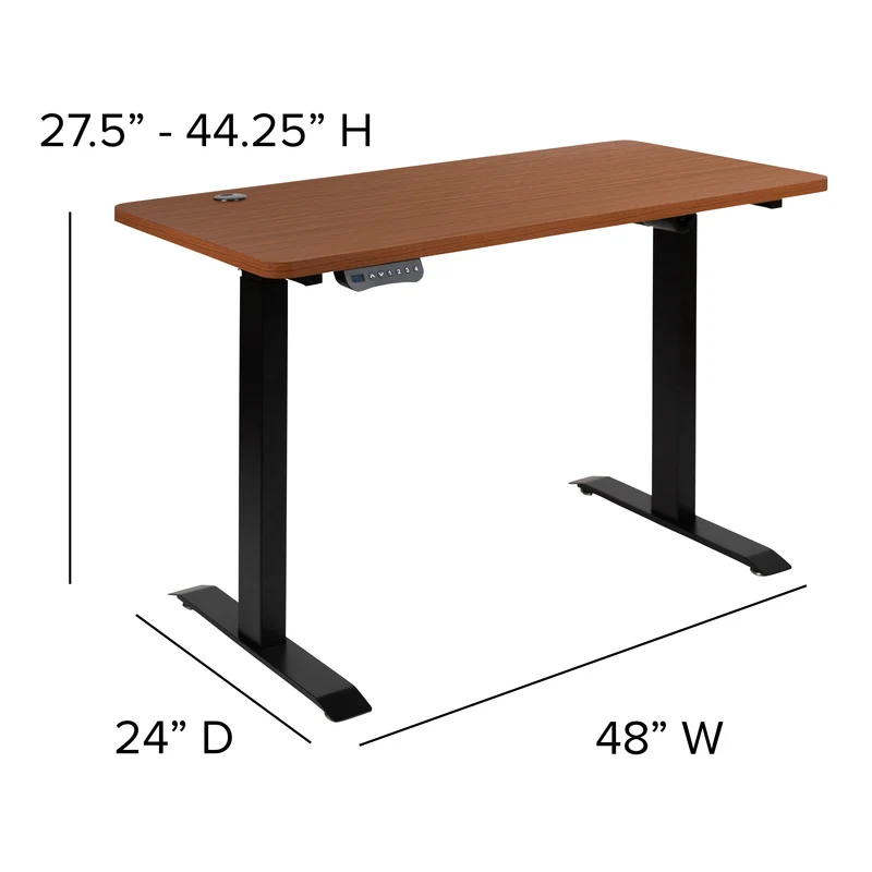 Electric Height Adjustable Standing Desk - 48" Wide x 24" Deep