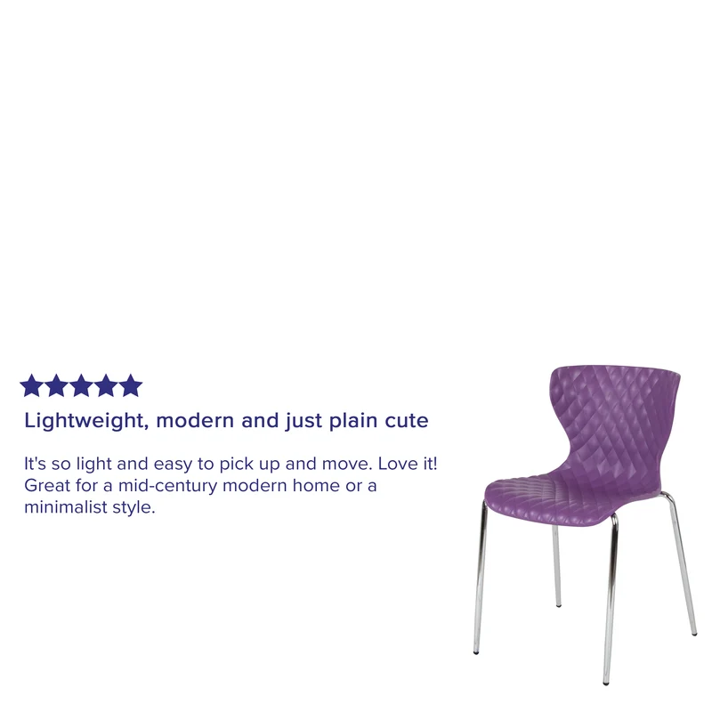 Contemporary Design Accent Dining Plastic Stack Chair