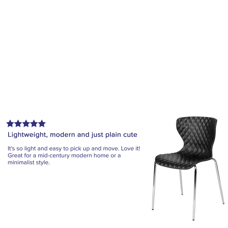 Contemporary Design Accent Dining Plastic Stack Chair