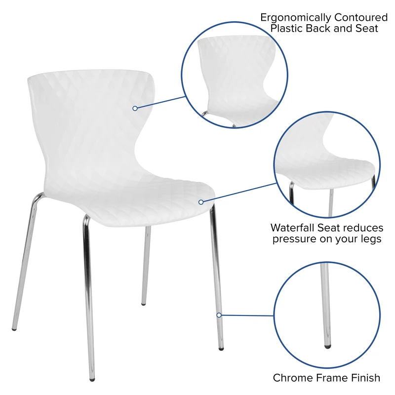 Contemporary Design Accent Dining Plastic Stack Chair