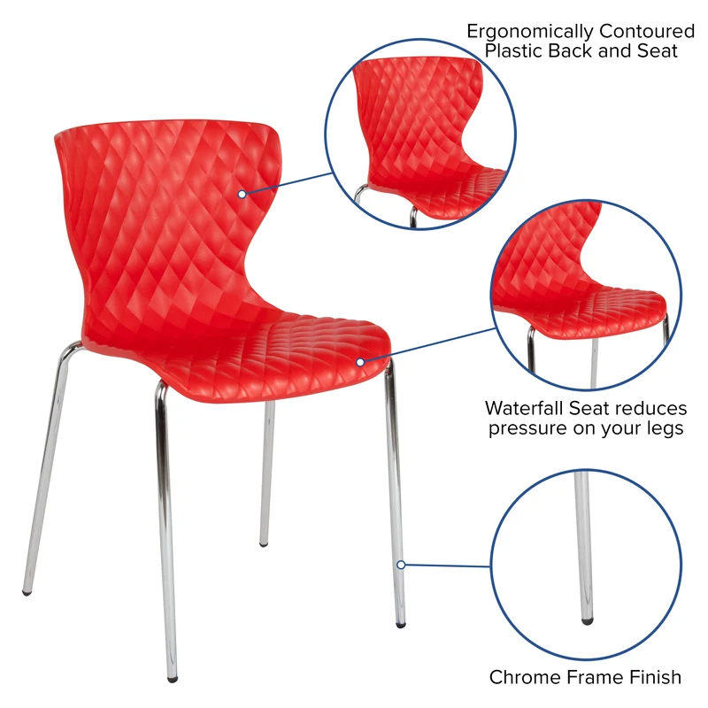 Contemporary Design Accent Dining Plastic Stack Chair