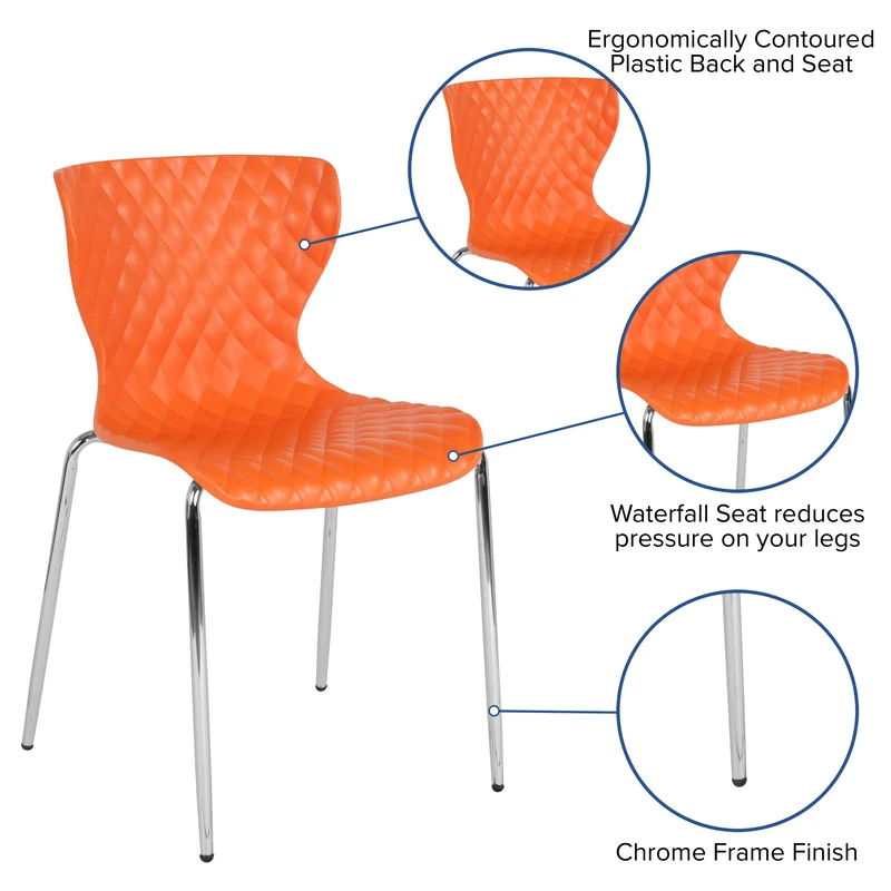 Contemporary Design Accent Dining Plastic Stack Chair