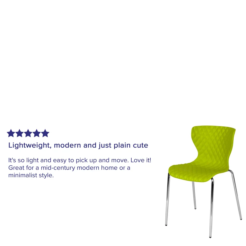 Contemporary Design Accent Dining Plastic Stack Chair
