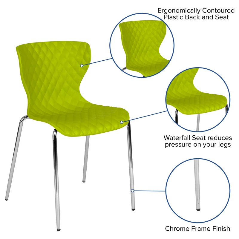 Contemporary Design Accent Dining Plastic Stack Chair
