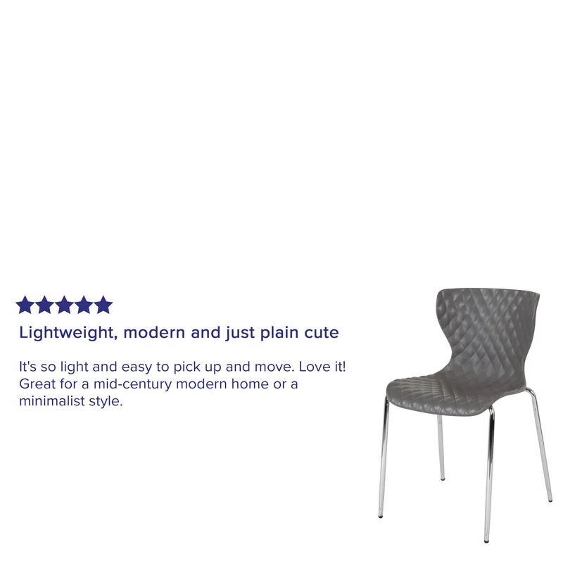 Contemporary Design Accent Dining Plastic Stack Chair